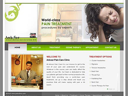 Web design of Pain Clinic