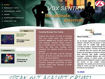 Web design of Security Products